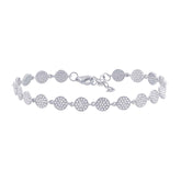 0.84ct 14k White Gold Diamond Pave Circle Bracelet